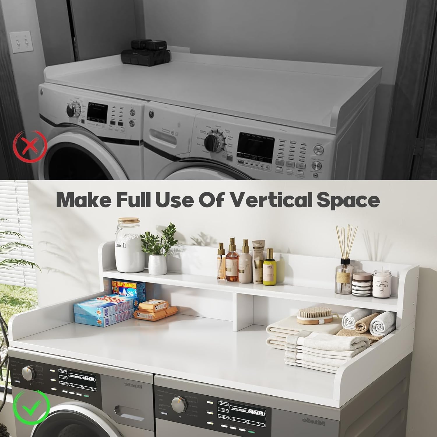 2-Tier Washer and Dryer Countertop with 2.75