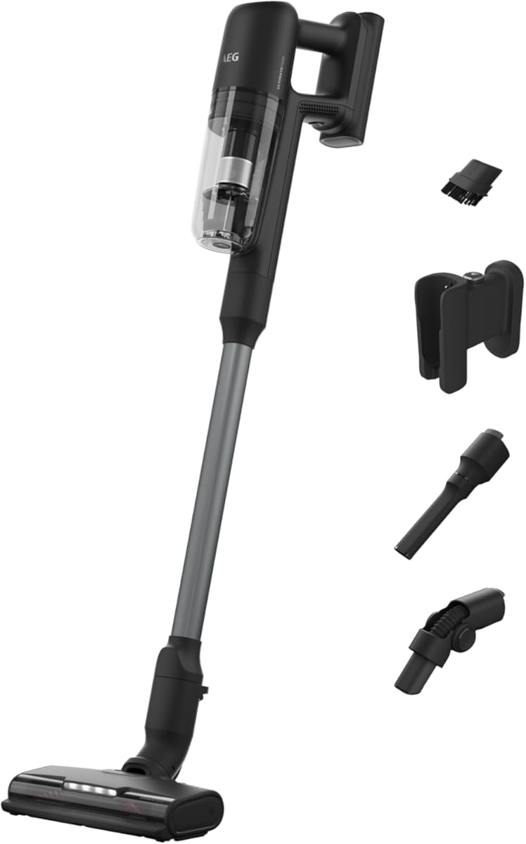 AEG Ultimate 7000 Series Cordless Stick Vacuum Cleaner, Eco-friendly Design, HEPA Filter, Black