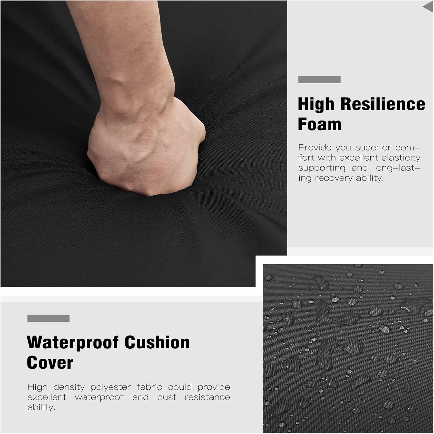 LayinSun 15 Pieces Patio Furniture Set with Fire Pit Table, Black Rattan Modular Sectional Outdoor Conversation Sofa Set, Swivel Rocking Chairs Set