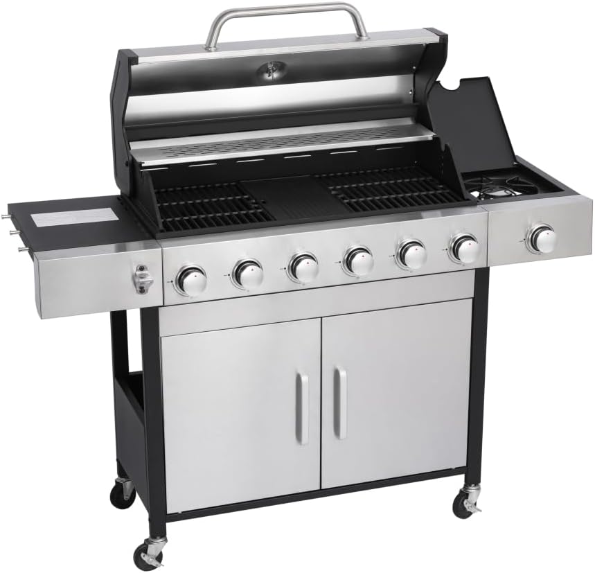 6-Burner Propane Gas Grill With Side Burner