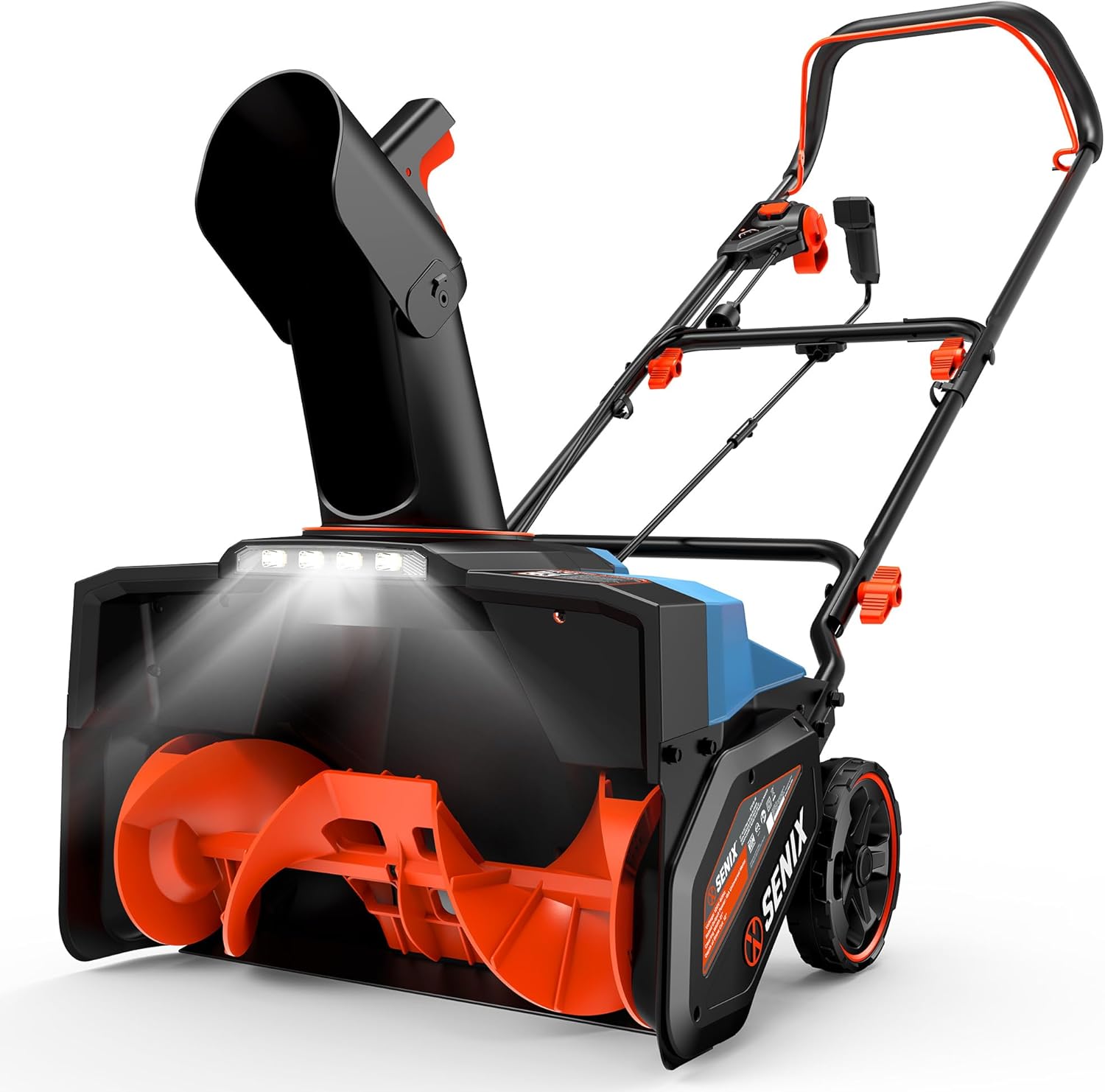 SENIX Corded Snow Blower High-Efficiency 880lbs/min, 15Amp 21 inch Electric Snow Thrower, 33FT Max Distance, 180° Rotating Chute & LED Lights ETL Certified for Driveway Sidewalk Winter Use