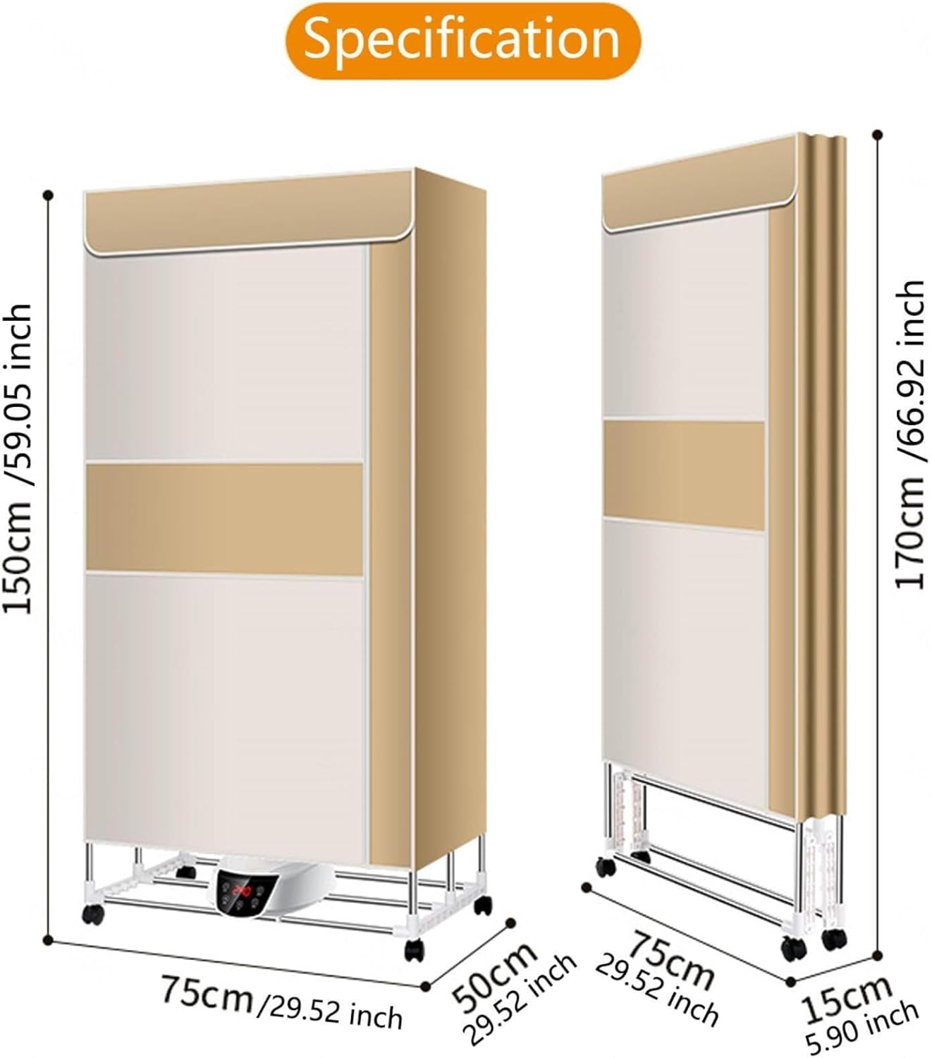 Heated Air Dryers Clothes Indoor, Fast Drying Multi-Speed Heated Air Dryer, Large Space Clothes Drying Rack Haze Weather
