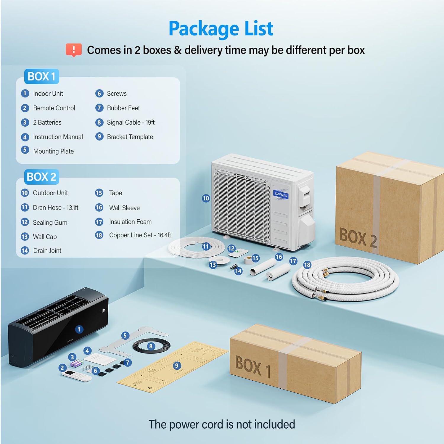 ROVSUN 12,000 BTU Mini Split Air Conditioner & Heater with Smart APP Control, 21 SEER2 115V Energy Saving Inverter Ductless Wall AC Unit with Pre-Charged Condenser, Heat Pump & Installation Kit, Black