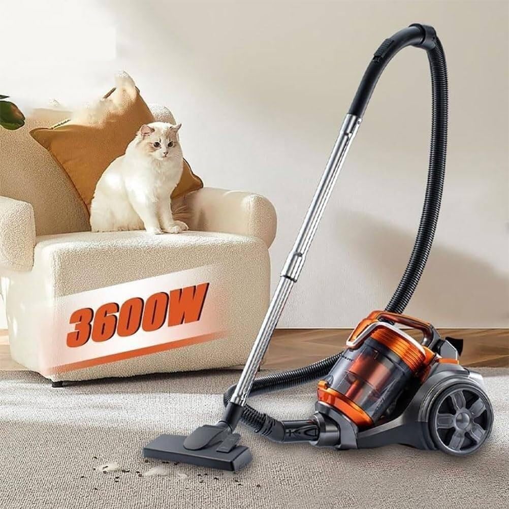 High Capacity Dust Container 3.5L, Bagless Cylinder Vacuum Cleaner, 15000PA 3600W Cyclonic Carpet and Hard Floor Cleaner