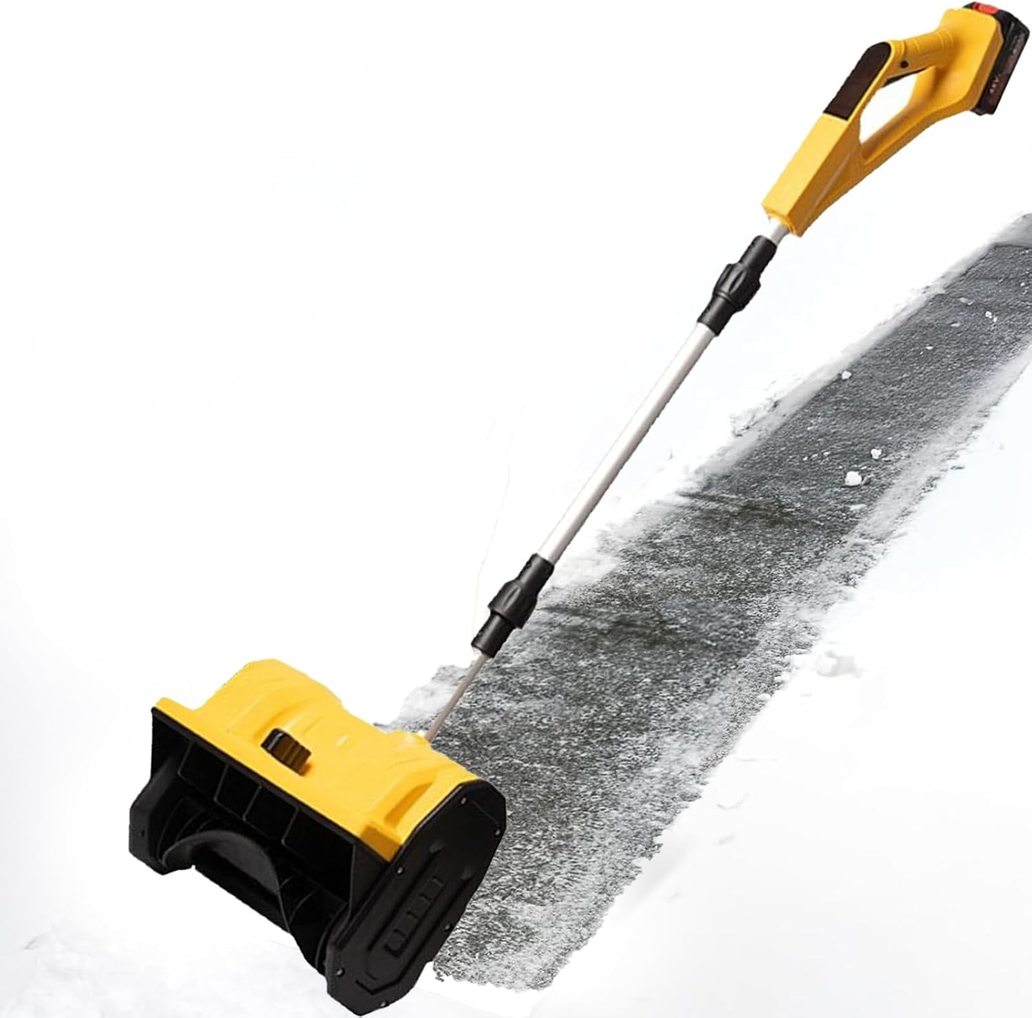 Generic Electric Snow Shovel, Cordless, 650W, 28CM Wide, 14CM Deep, 8M Throw, Yellow, Battery & Charger Included