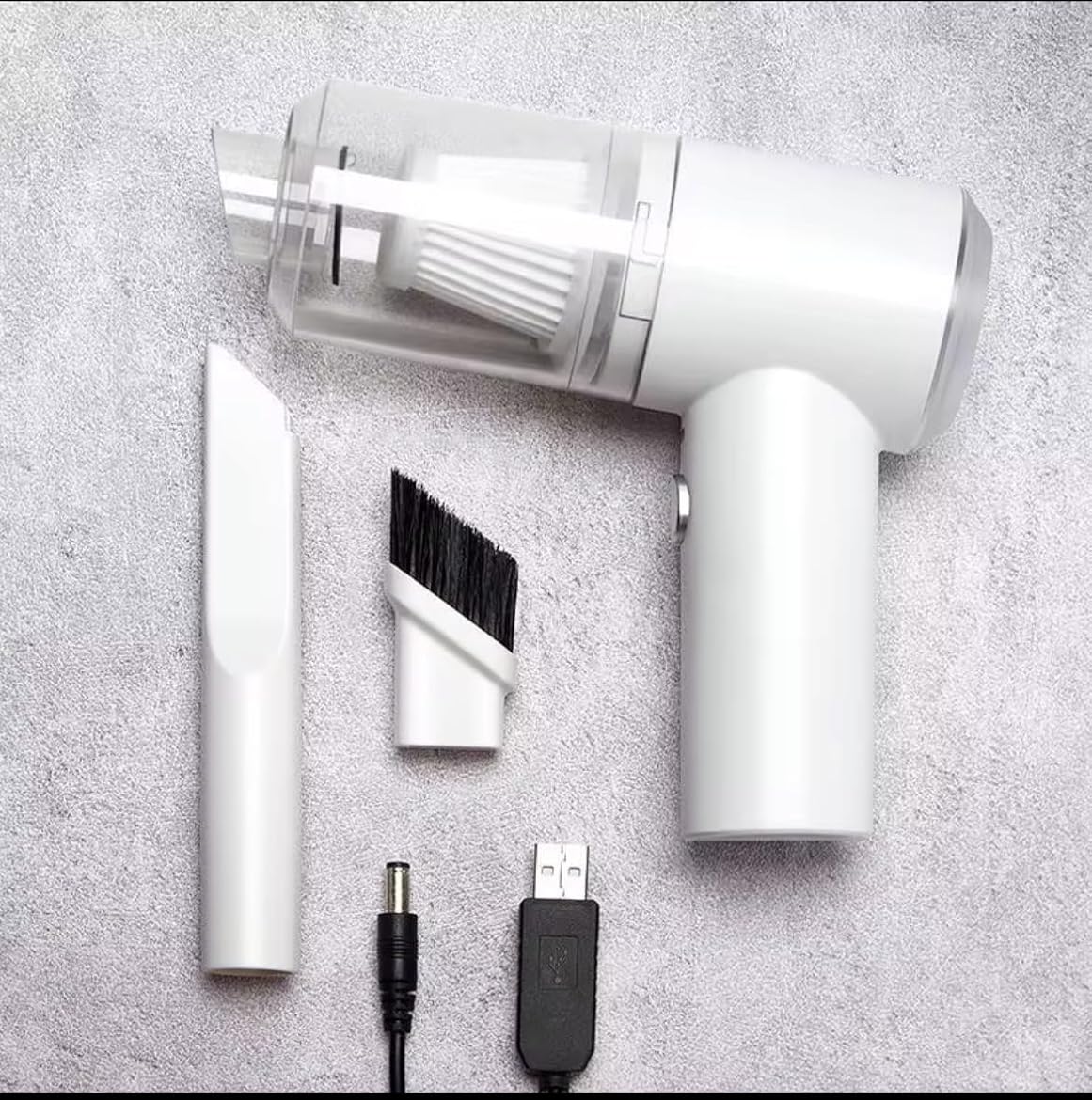 Portable Mini Vacuum Cleaner, Cordless Handheld, USB Rechargeable, with Brush & Nozzle Attachments, for Home Car Office