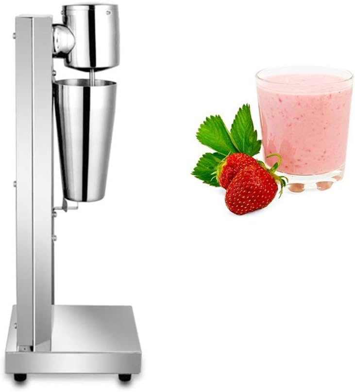 Electric Milkshake Maker, 110V 18000RMP Commercial Stainless Steel Drink Mixer Machine Smoothie Malt Blender with 2 Speed Adjustable (Single Head)