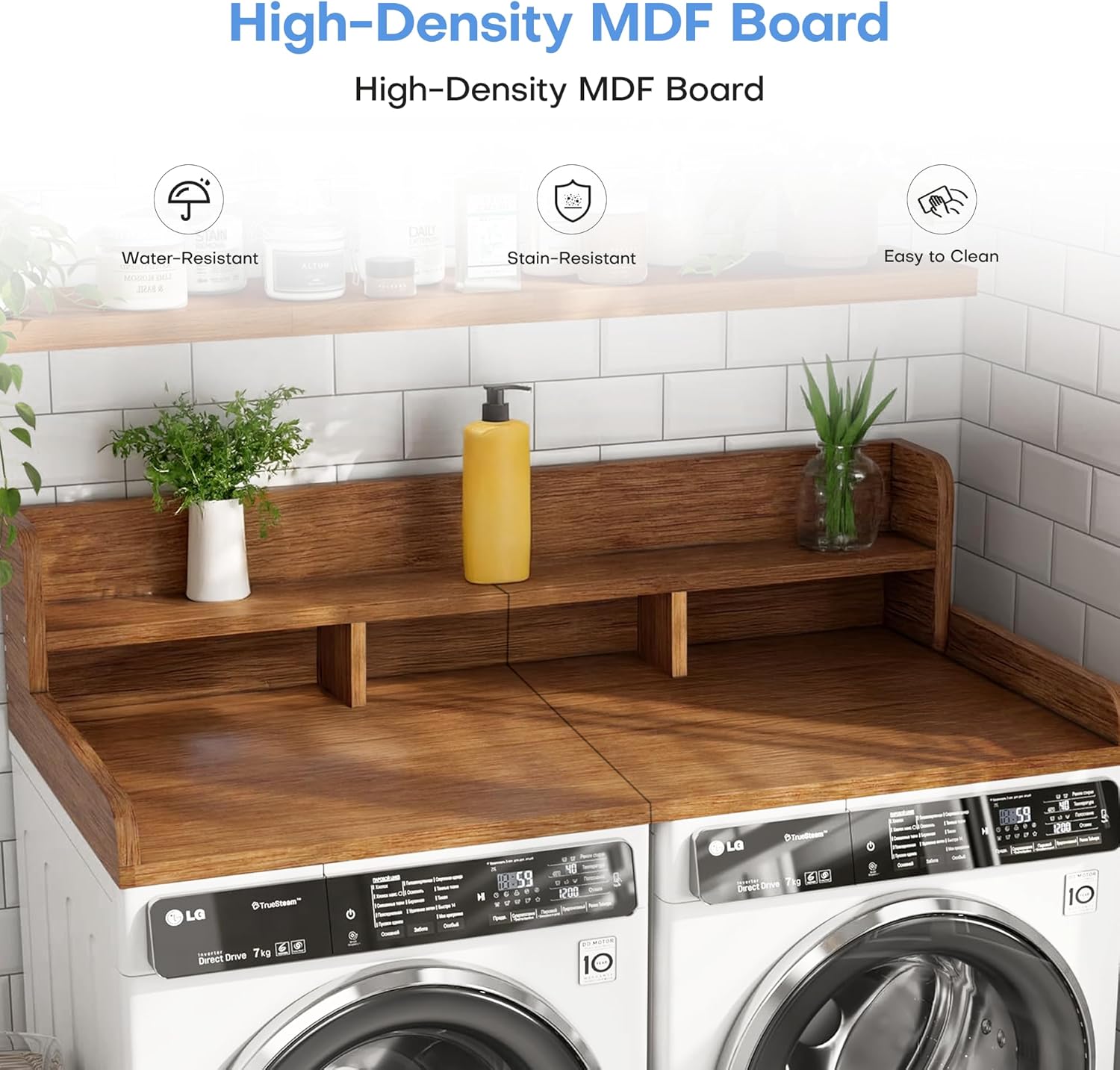 Washer Dryer Countertop with Shelf, 54