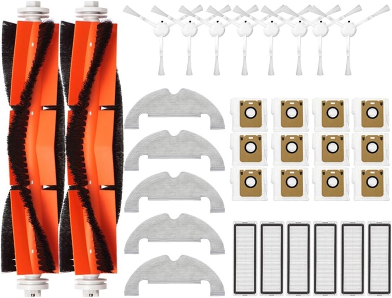 TEidea Compatible For Dream Bot D10 Plus RLS3D Robot Vacuum Cleaner Bag Dirty Bag Replacement Spare Parts Dust Collection Bag, Roller Brush, Filter Mop (Color : As shown s)