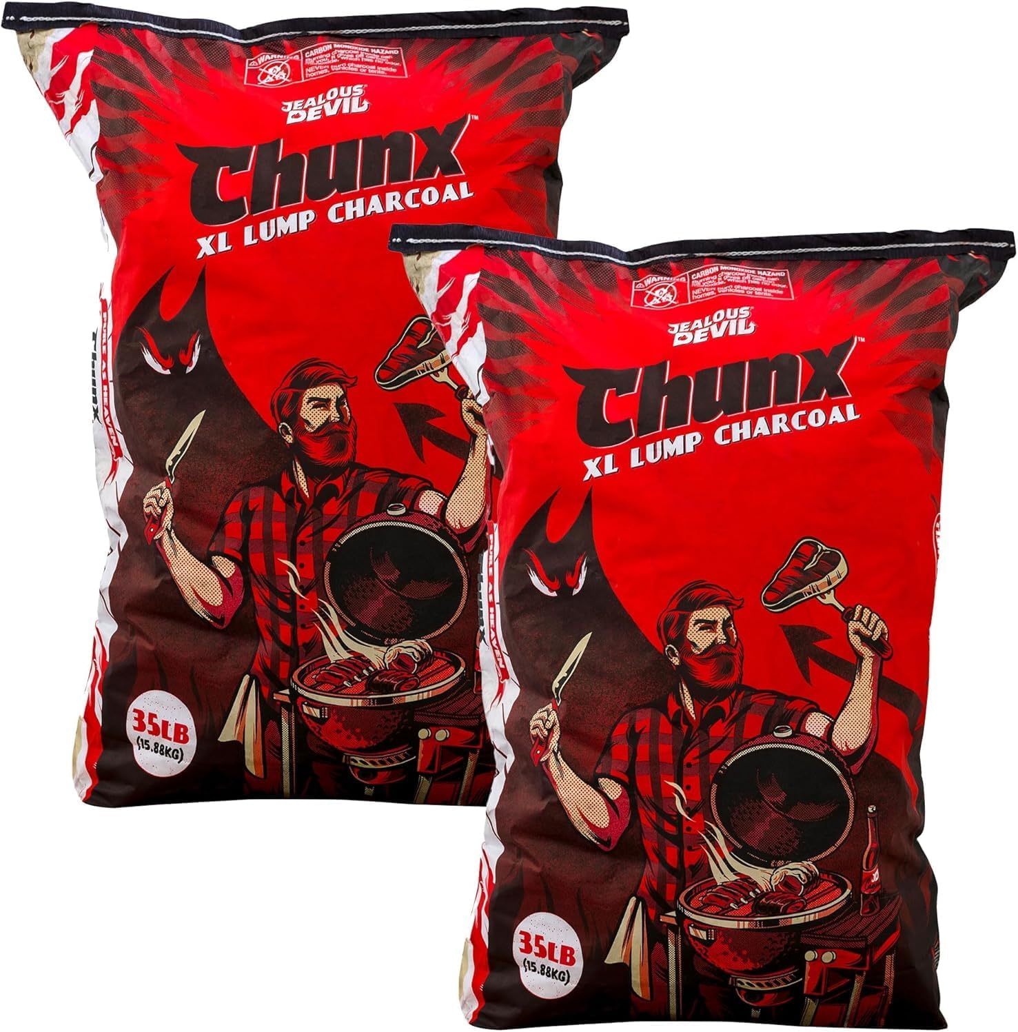 Jealous Devil All Natural Hardwood Lump Charcoal - 35LB (2Pack)