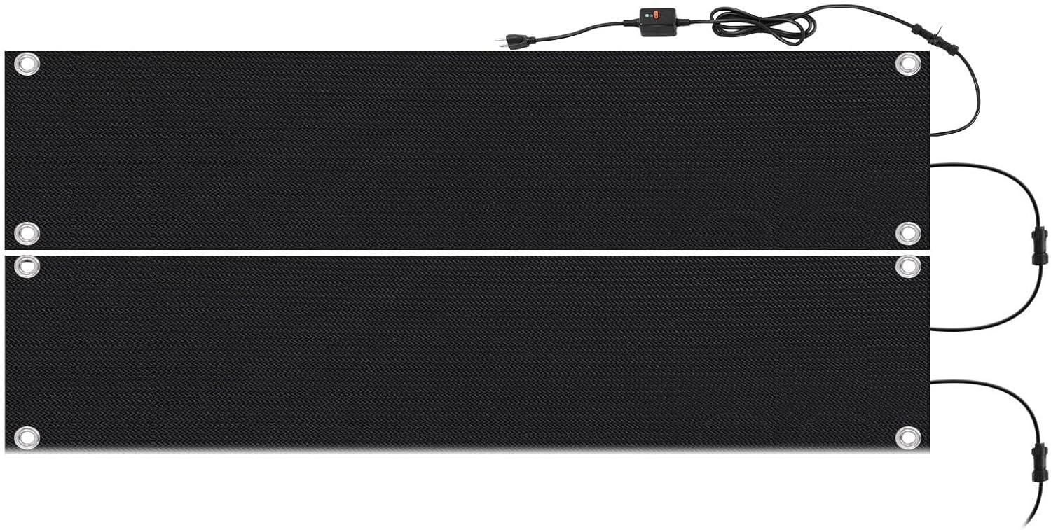 Heated Snow Melting Mats - 10x30In/10x48In Heated Outdoor Mats for Walkways - Electric Snow Melting Mats for Decks Sidewalks - Trusted No-Slip Snow and Ice Melt Heated Driveway Mat(2 Pcs,30 * 30cm)