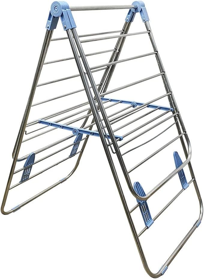 MH GLOBAL Coated Steel Collapsible Folding Clothes Drying Rack for Laundry Hanging