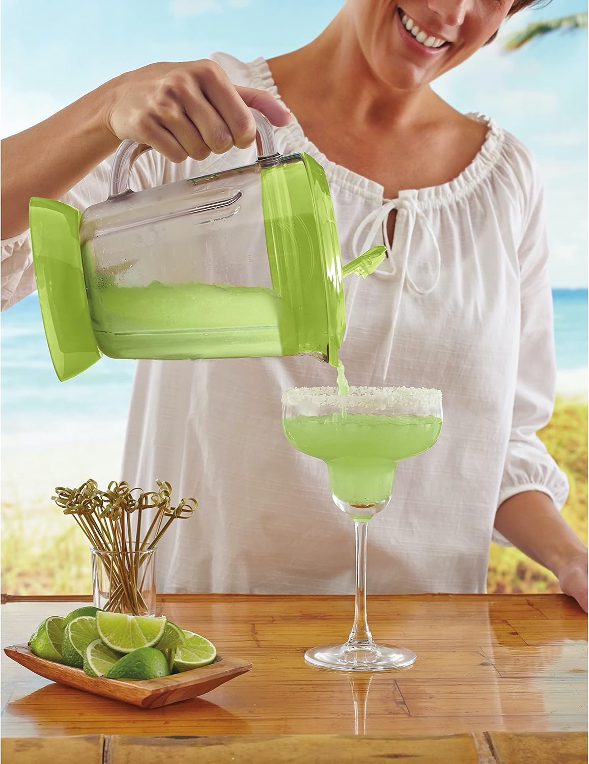 Margaritaville Bahamas Frozen Concoction Dual Mode Beverage Maker Home Margarita Machine with No-Brainer Mixer and 36 Ounce Pitcher