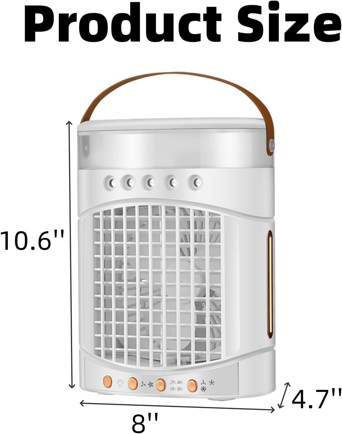 Portable Air Conditioners Fan, USB Personal Mini Air Conditioner 2 Speed 3 Mist 7 Night Light 8H Timer, 0.6L Water Tank Evaporative Air Cooler for Room, Bedroom, Office, and More (Black) (Black)