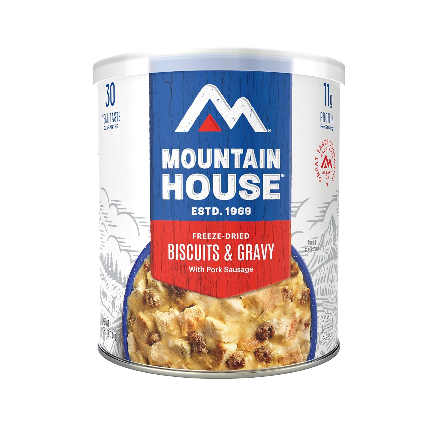 Mountain House Biscuits & Gravy & FreezeDried Food for Camping,12 Servings, 30Year ShelfLife
