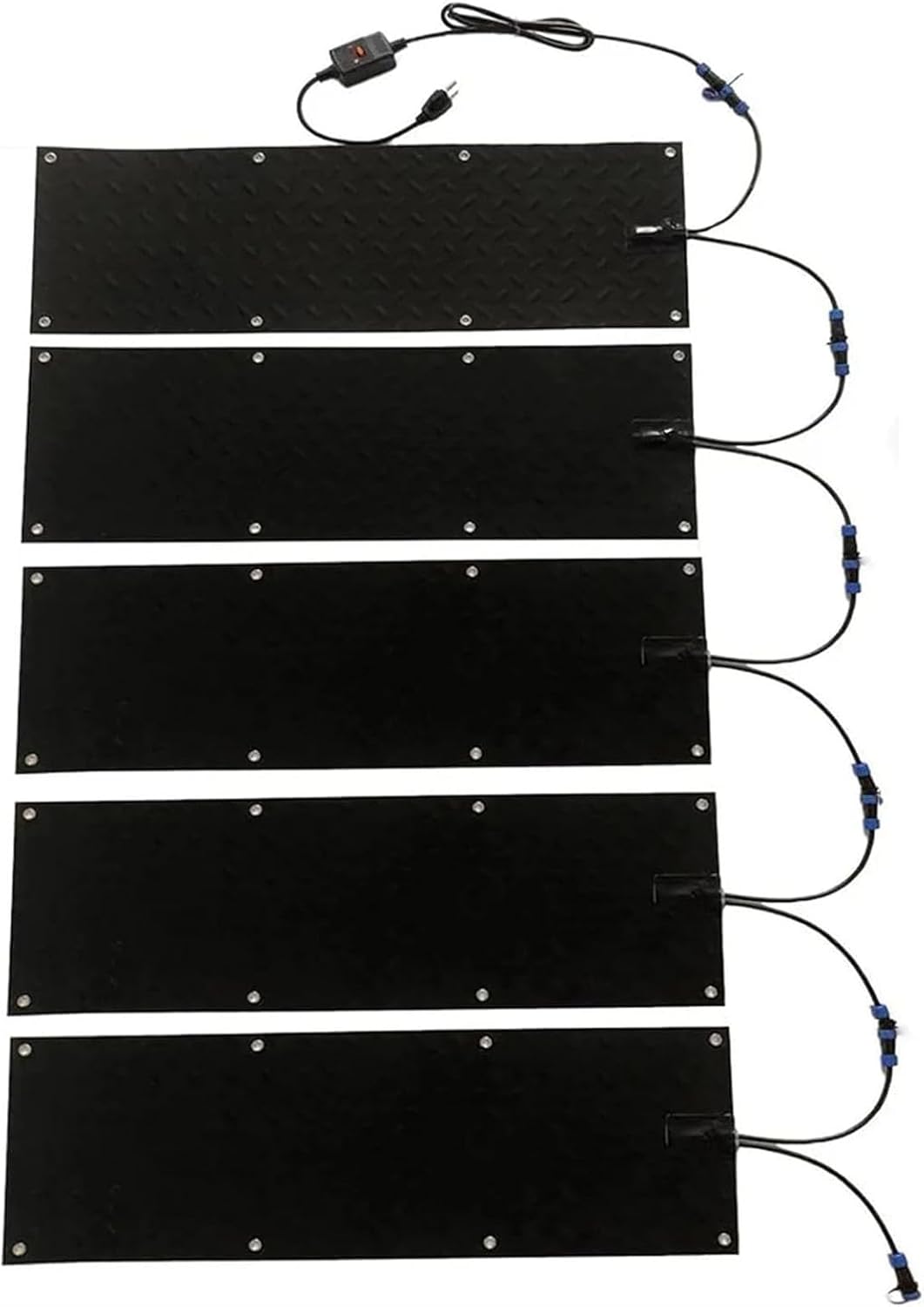 10 X 48 in Outdoor Electric Heated Snow Melting Mats,with Power Cord, 2 in/h Speed Snow and Ice Heated Pad,for Stairs Steps Driveway Winter Snow Removal(Size:5 Piece)