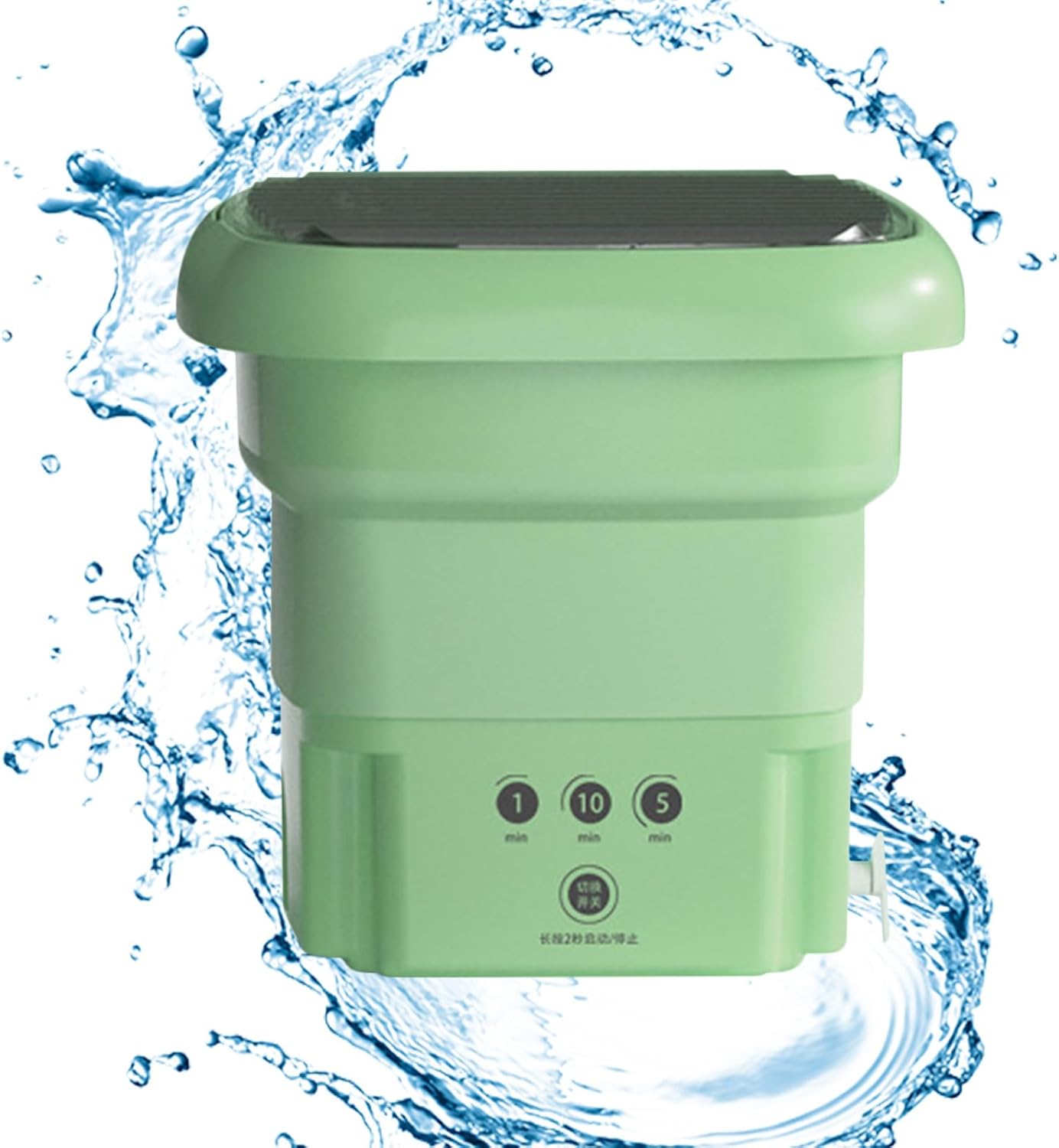 Portable Washing Machine, High Capacity Mini Washer, Foldable Washing Machine with Spin, for Baby Clothes, Underwear or Small Items, Apartment, Dorm, Camping, RV Travel laundry- Gift Choice (Green)