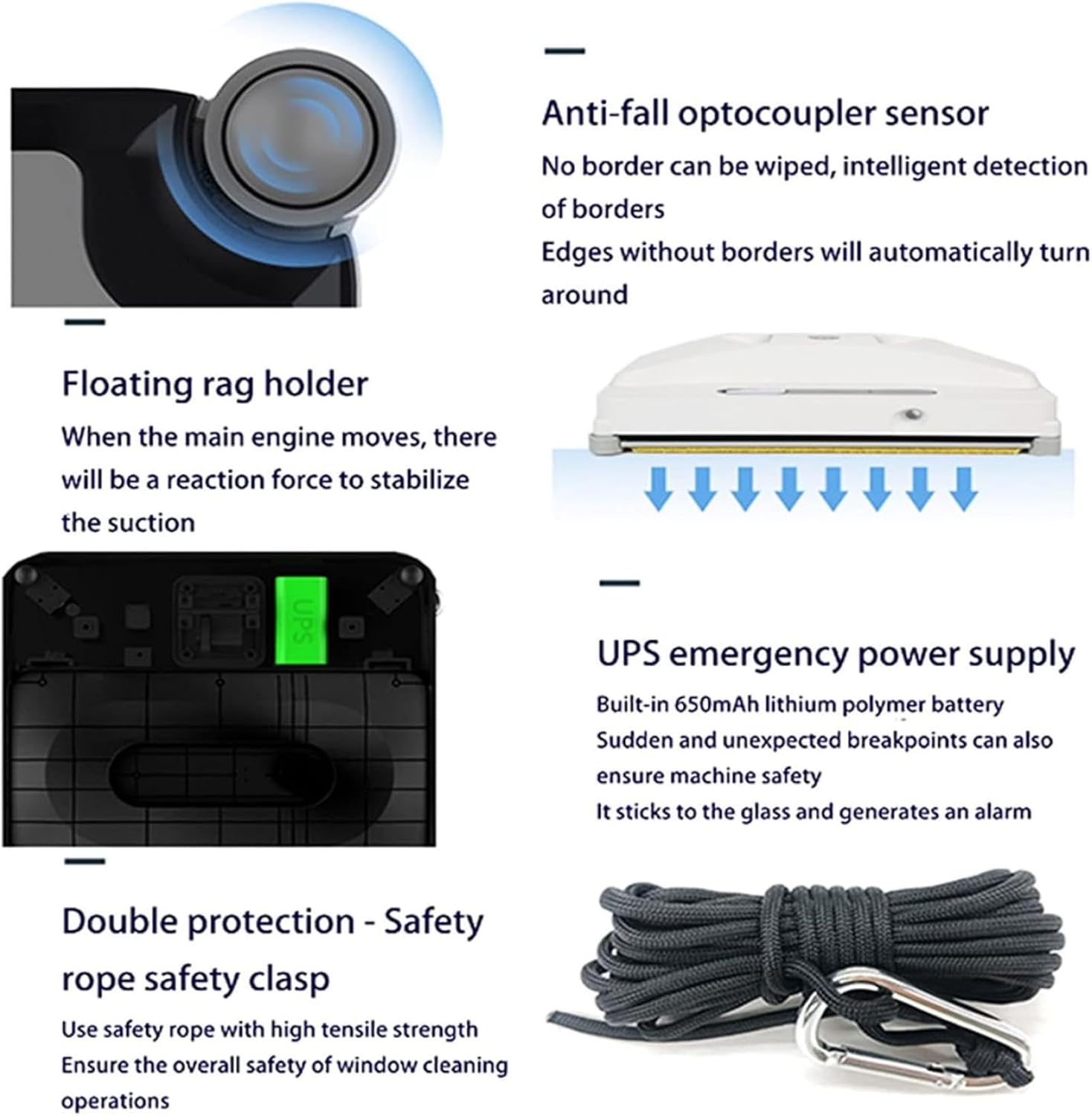 Window Cleaner Robot Electric Window Cleaning Machine with Dual Water Tanks Auto Water Spray,Smart Glass Cleaning Robotic with App & Remote