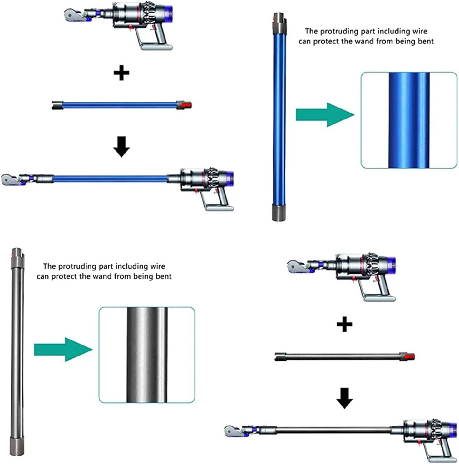 Extension Rod，compatible For Dyson，V7 V8 V10 V11 V15 Cordless Stick Vacuum Cleaner Quick Release Handheld Wand Tube Pipe Bar Replacement(Orange)