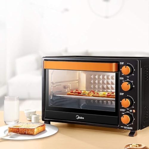 oven mini oven air fryer oven Mini Ovens 360° Rotating Fork Black Electric Oven, Household 1500W Baking Multi-Function Electric Oven, 32L Large Capacity Upper and Lower Independent Temperature Contr