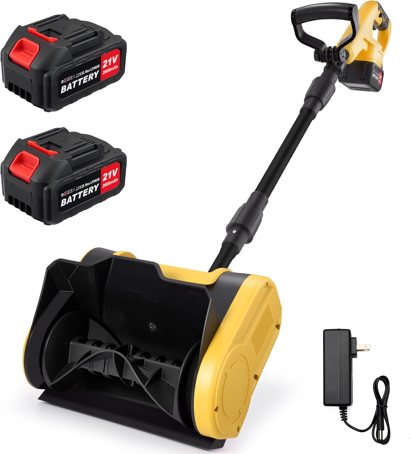 Cordless Electric Snow Shovel, Battery Powered Snow Blower – Lightweight Portable Snow Thrower for Driveway & Sidewalk, Powerful Motor, Long Throw Distance, Easy Snow Removal,Yellow