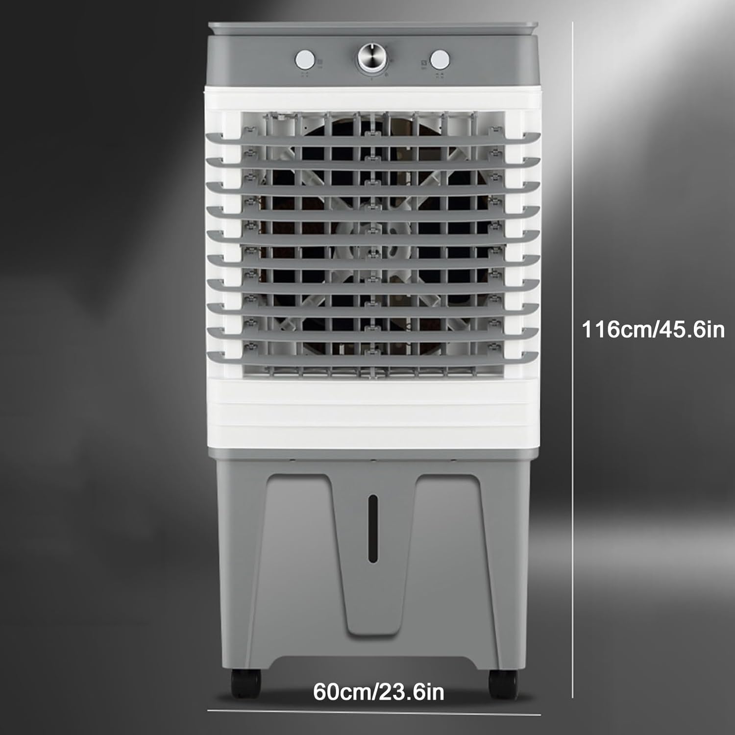 3 Wind Speed Portable Air Conditioners, Air Conditioner with Large Capacity Water Tank, Air Conditioner Portable with Universal Wheels, for Home, Office, Garage(116cm/45.6in)