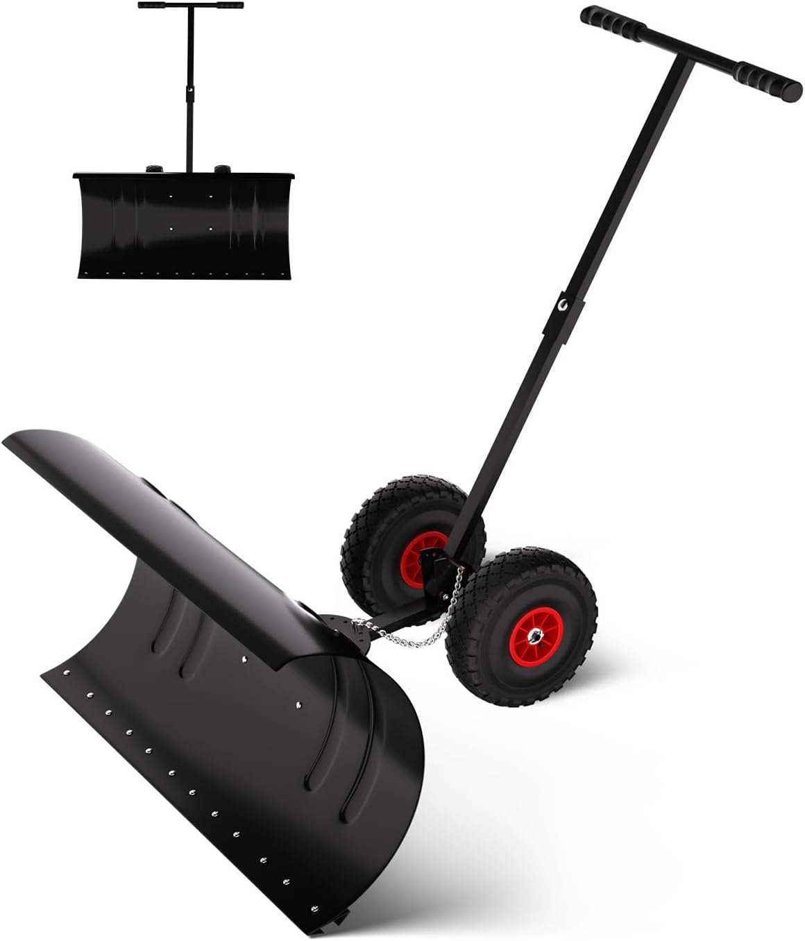 Snow Pusher with Wheels, Snow Plow Shovel with 36