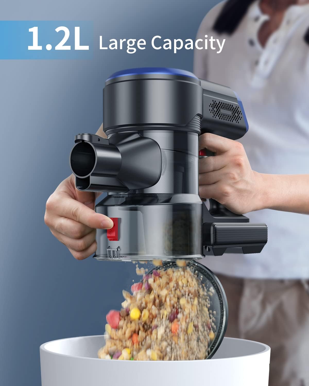 HONITURE Cordless Vacuum Cleaner 450W/35KPa Powerful Stick Vacuum Cleaner w/ LCD Touch Screen, 55Min Runtime, 6 in 1 Lightweight Handheld Cordless Vacuum for Carpet, Pet Hair, and Floors S12 (Renewed)