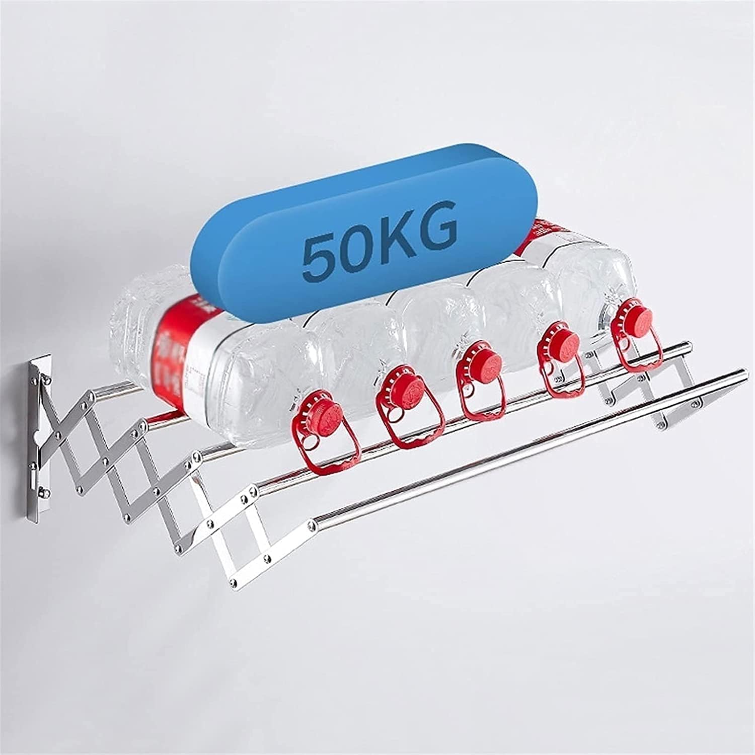 Wall Mounted Clothes Airer Dry Cleaning Hanger Wall Mounted Clothes Drying Rack,Stainless Steel Accordion Retractable Drying Rack for Laundry Room/Bathroom Tower,Easy to (60cm/23.6in)