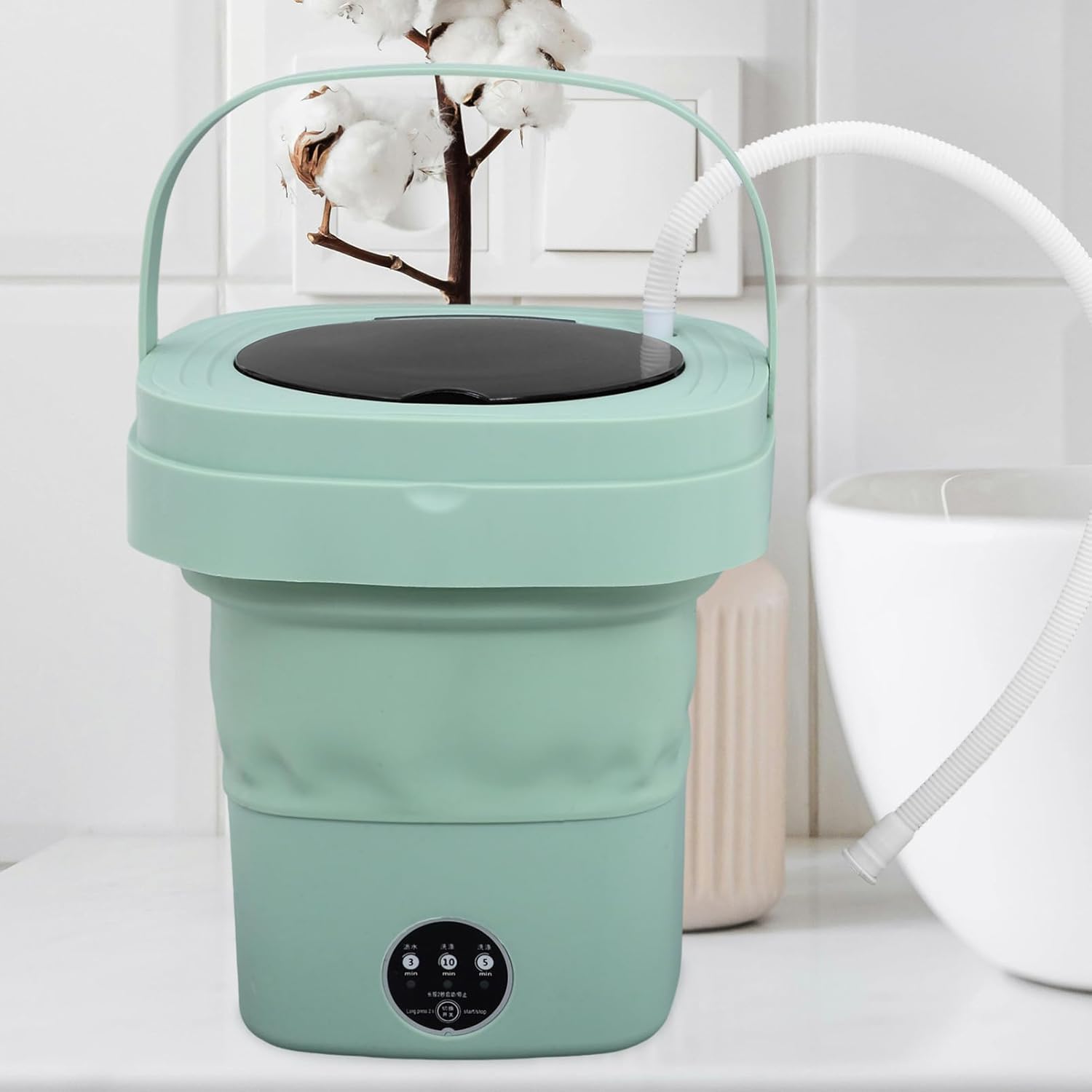 Housoutil Mini Portable Washing Machine Washer Touchscreen for Home and Dorm Use High- for Clothes Socks and Us