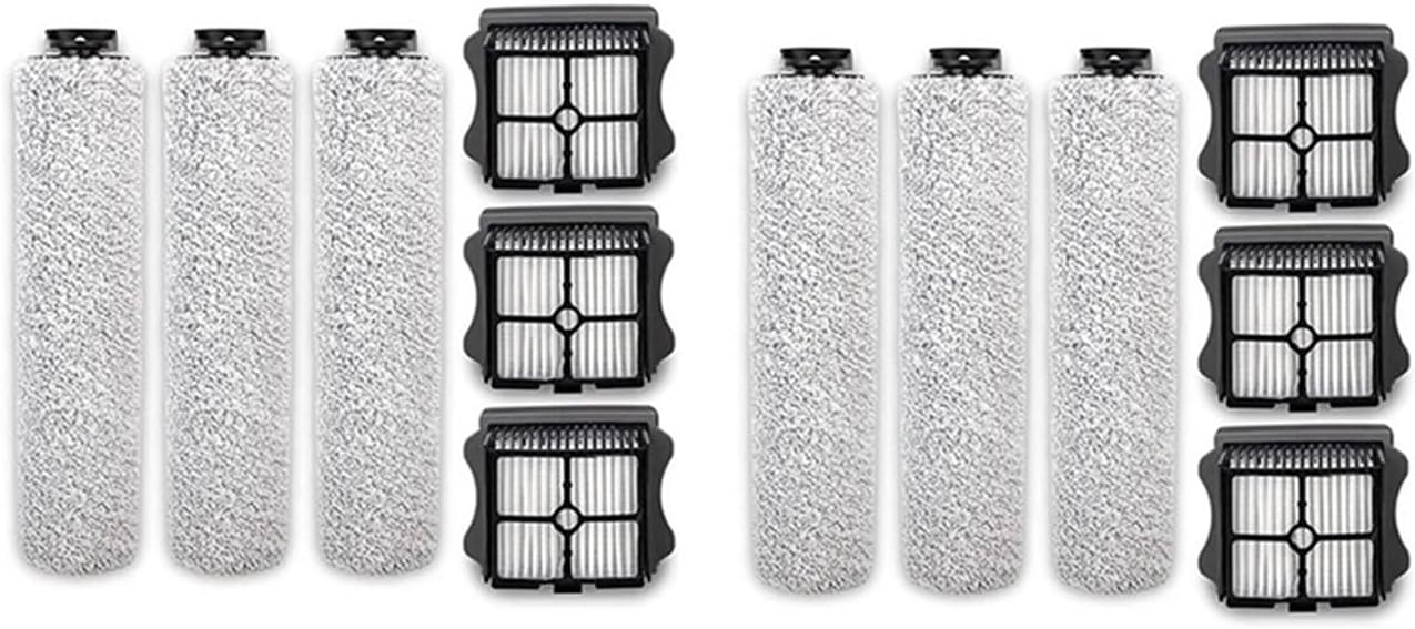 6X Replacement Roller Brush，Filter Kit，Cordless Wet Dry Vacuum，Compatible for Tineco Floor One S3 / Ifloor 3