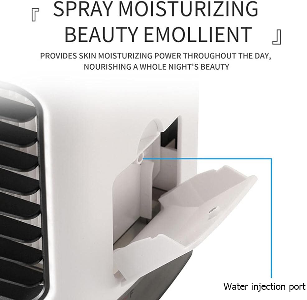 3 in 1 Mini Air Conditioner Fan Portable Mini Air Conditioner Desktop Moisturizing Sprayer Three-speed Adjustable USB Fan-White