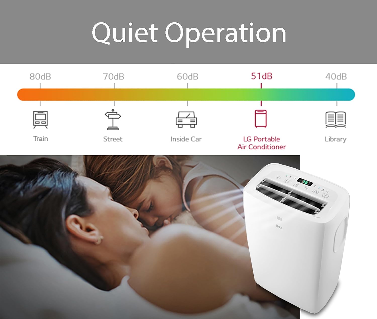 LG 6,000 BTU Portable Air Conditioner, 115V, Cools 250 Sq.Ft. (10' x 25' Room Size), Portable Air Conditioner for Home with Quiet Operation, LCD Remote Control, and Window Installation Kit, White