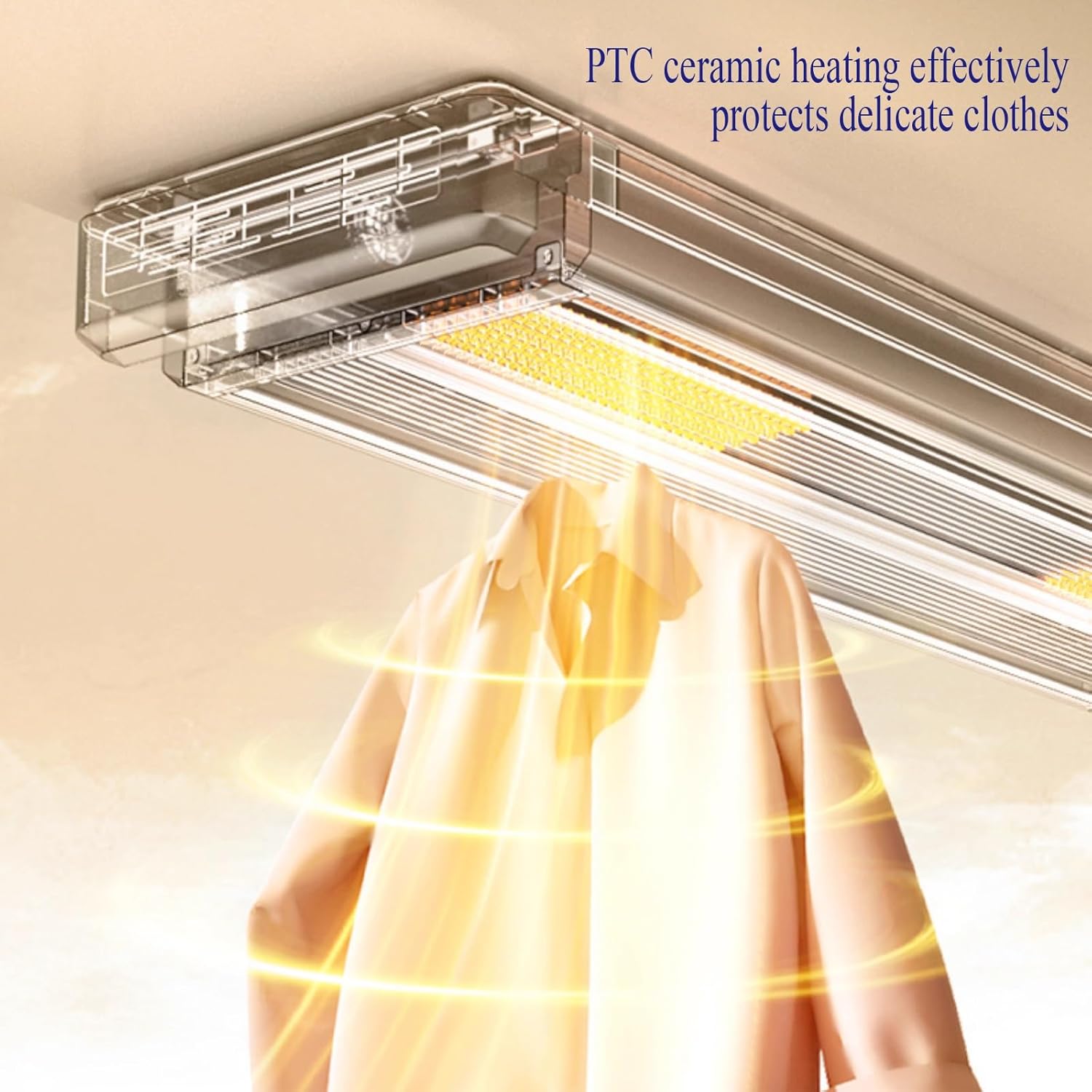 Foldable Drying Rack Large for Clothes Large Capacity, Indoor Clothes Drying Rack Retractable 129-220cm, Ceiling Mounted Clothes Drying Rack with Remote Control 220V(Gray)