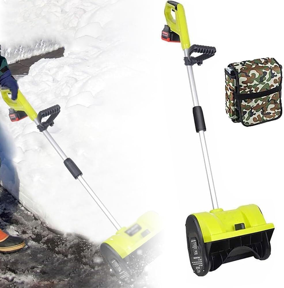 1200W Electric Snow Blower, 36×16cm Snow Removal Tool, Rechargeable Shovel Snow Thrower with 4.0Ah Li-ion Battery & Charger(BatteryBackpack)