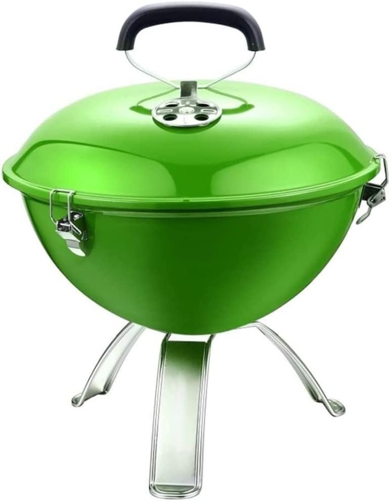 Charcoal Grills BBQ Grill Portable Charcoal Grill Stainless Steel Round Outdoor Barbecue BBQ Grill Enamel Stove for Cooking Picnic Charcoal Grill for Cooking(Green)