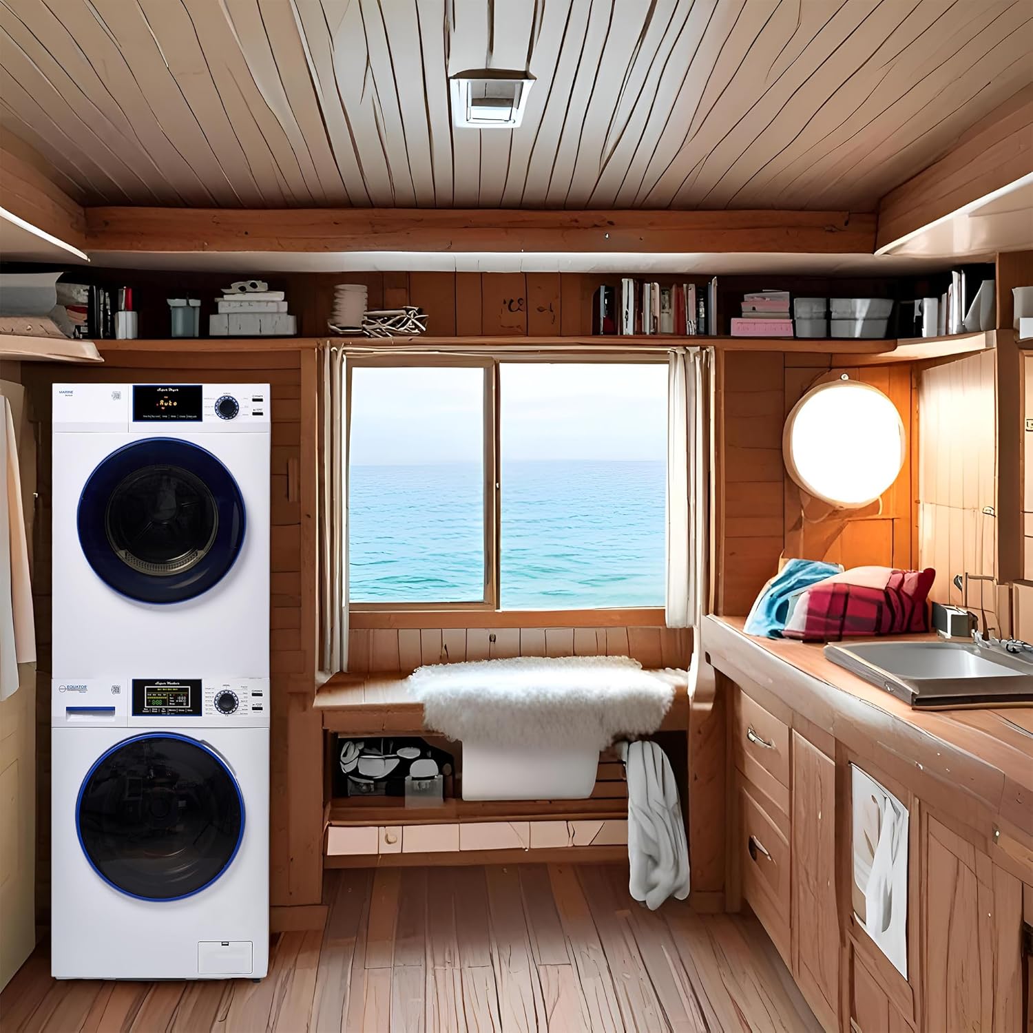 Equator MARINE ANTI CORROSION Stackable Compact Washer 1.6cf+Sensor Dryer 3.1cf 110V