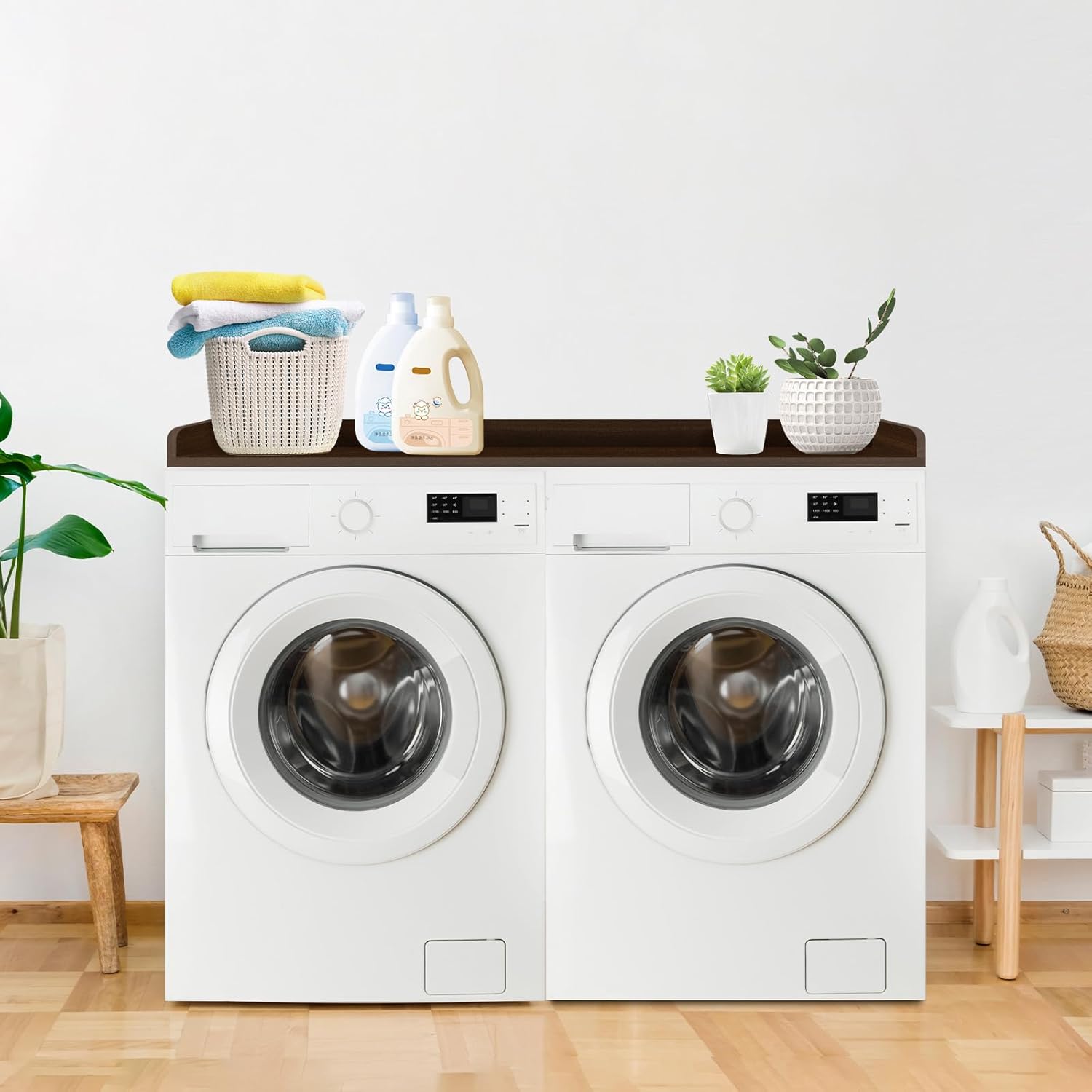 Washer Dryer Countertop,Laundry Countertop with Edge Rails,27.5