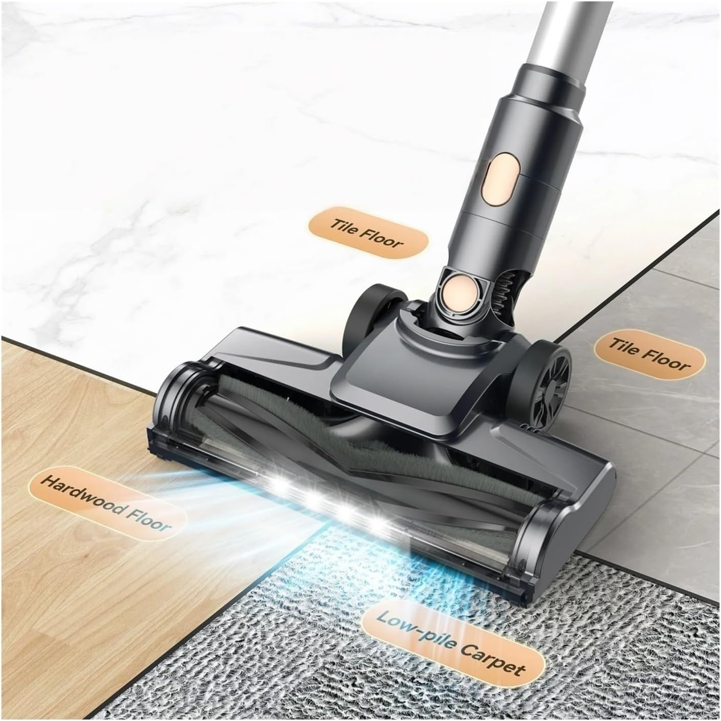 Cordless Vacuum Cleaner 25Kpa Powerful Suction 40 Mins Runtime Lightweight Rechargeable Stick Vacuum Compatible with INSE N8(N8 Blue)