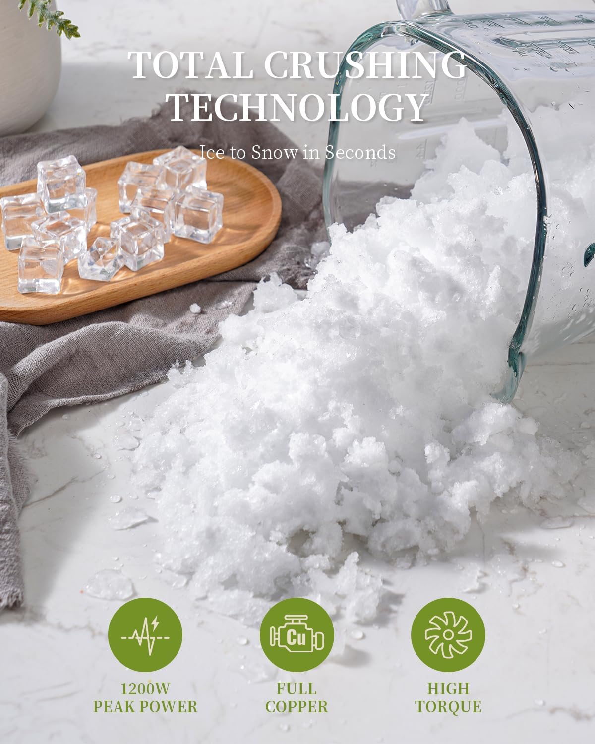 1200W Professional Smoothie Blender for Shakes, 52oz Glass Jar, Ice Crush, Puree, 9-Speed Touchscreen with Pulse & 7 Functions, Black