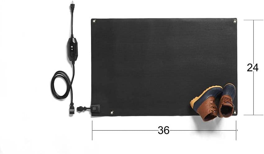 HeatTrak Heated Snow Melting Mats for Entrances - Heated Outdoor Mats - Snow Melting Mats for Winter Snow Removal - Trusted Snow and Ice Melt Products - No-Slip Heating Entrance Mats (24” x 36