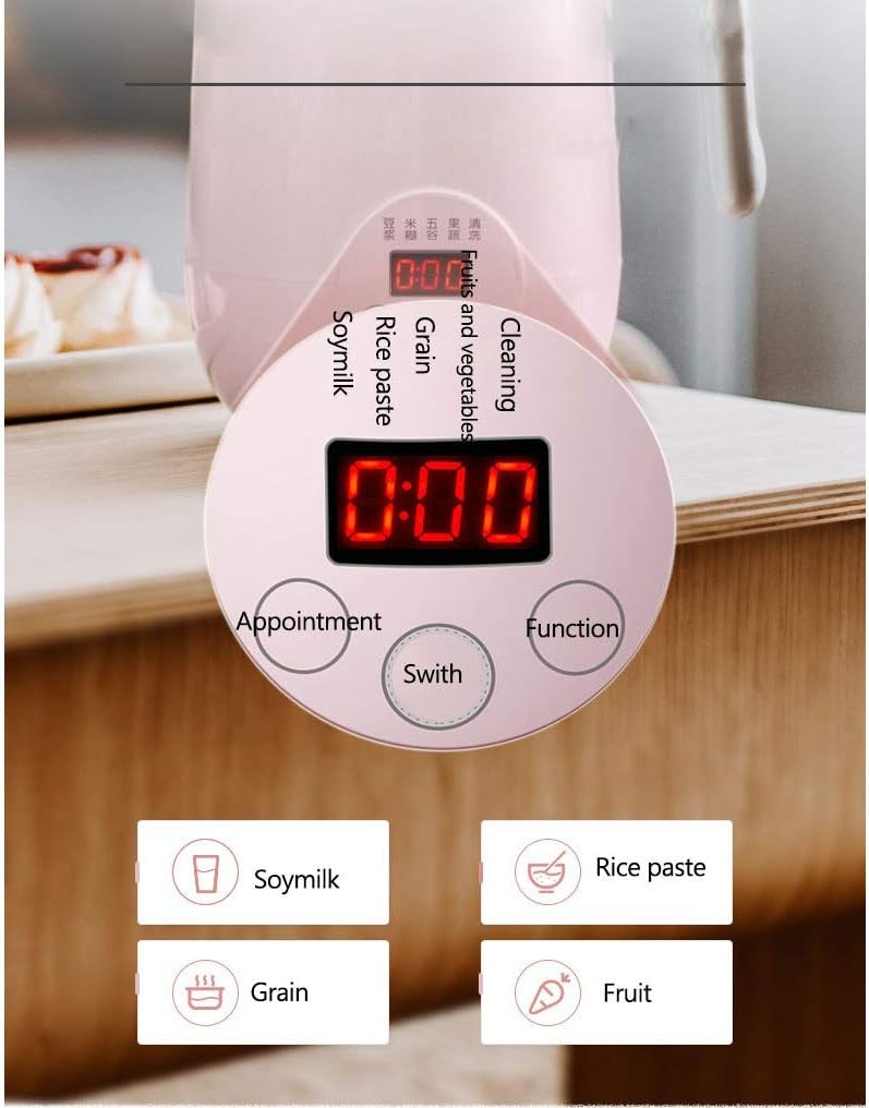 Mini Soymilk Machine Portable Soy Milk Rice Paste Maker Electric Juicer Blender Food Grinding Heating Processor 350ml(Onecolor)