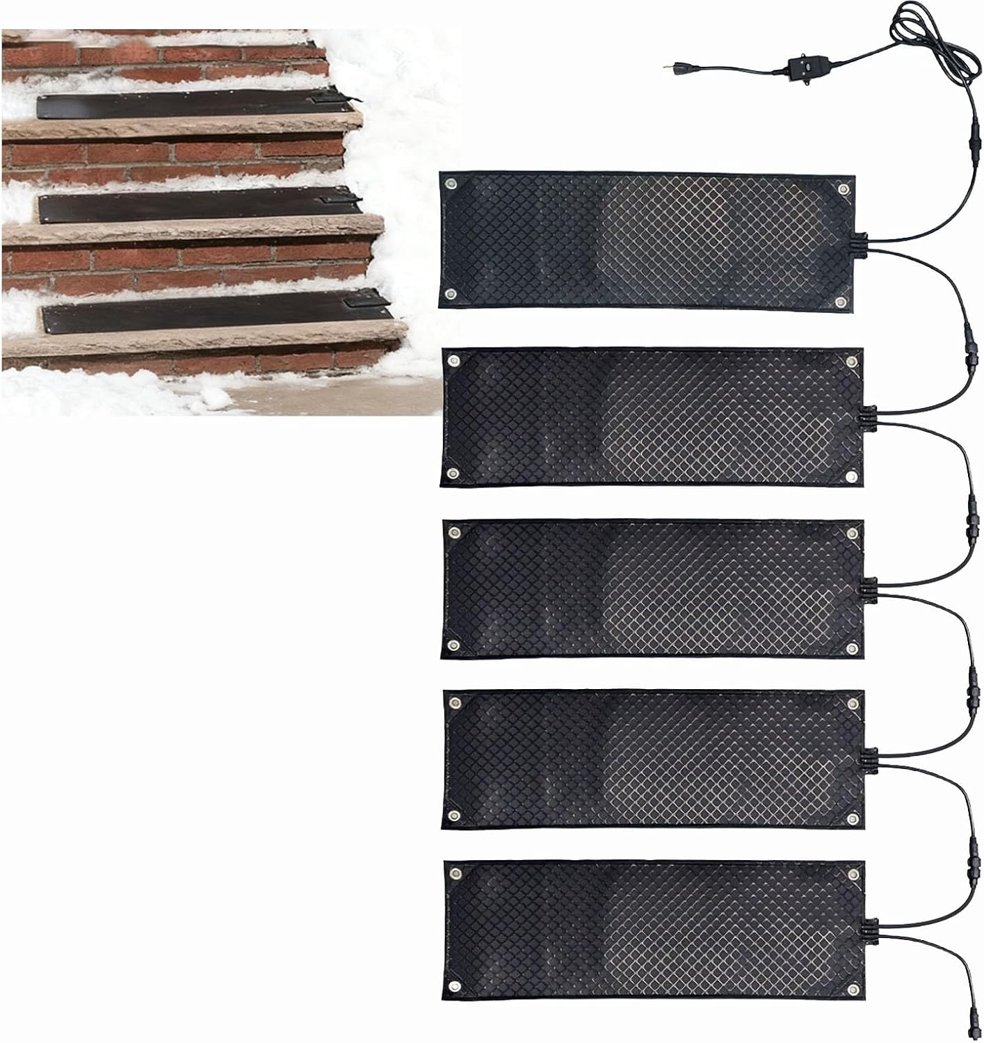 Heated Snow Melting Mats for Outdoor Entrances Walkway,Heated Snow Melting Mat for Stairs,10