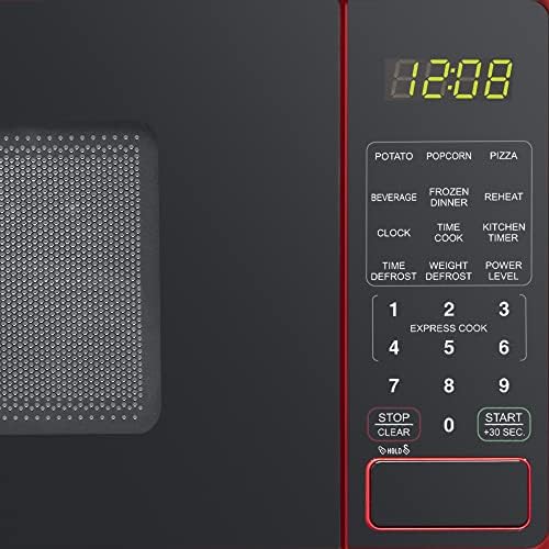 NAXXY Cu ft Compact Countertop Microwave Oven, Red 30-second one-touch option