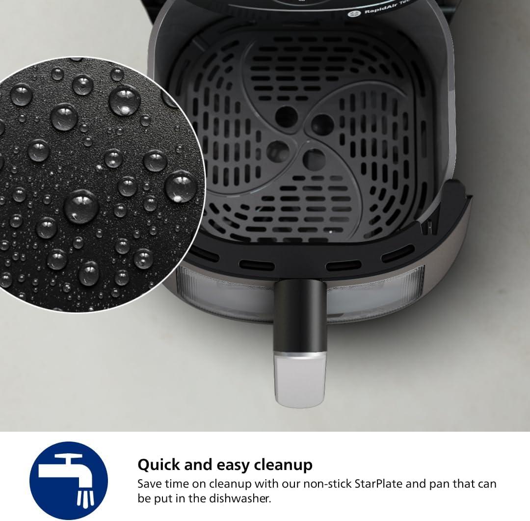 Philips 2000 Series Airfryer - RapidAir Technology, 13-in-1 Ways to Cook, 4.4QT Capacity, Healthier Meals Up to 90% Less Fat, Easy to Clean, Dishwasher Safe, Touchscreen Control, HomeID App (NA221/00)