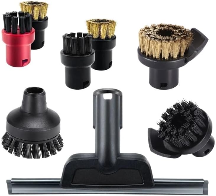 Small Round Brush Nylon Brush Head Brush Copper Brush Compatible with Karcher Steam Cleaner Machine SC1 SC2 SC3 SC4 SC5 SC7 CTK10 CTK20 Part(Beige)