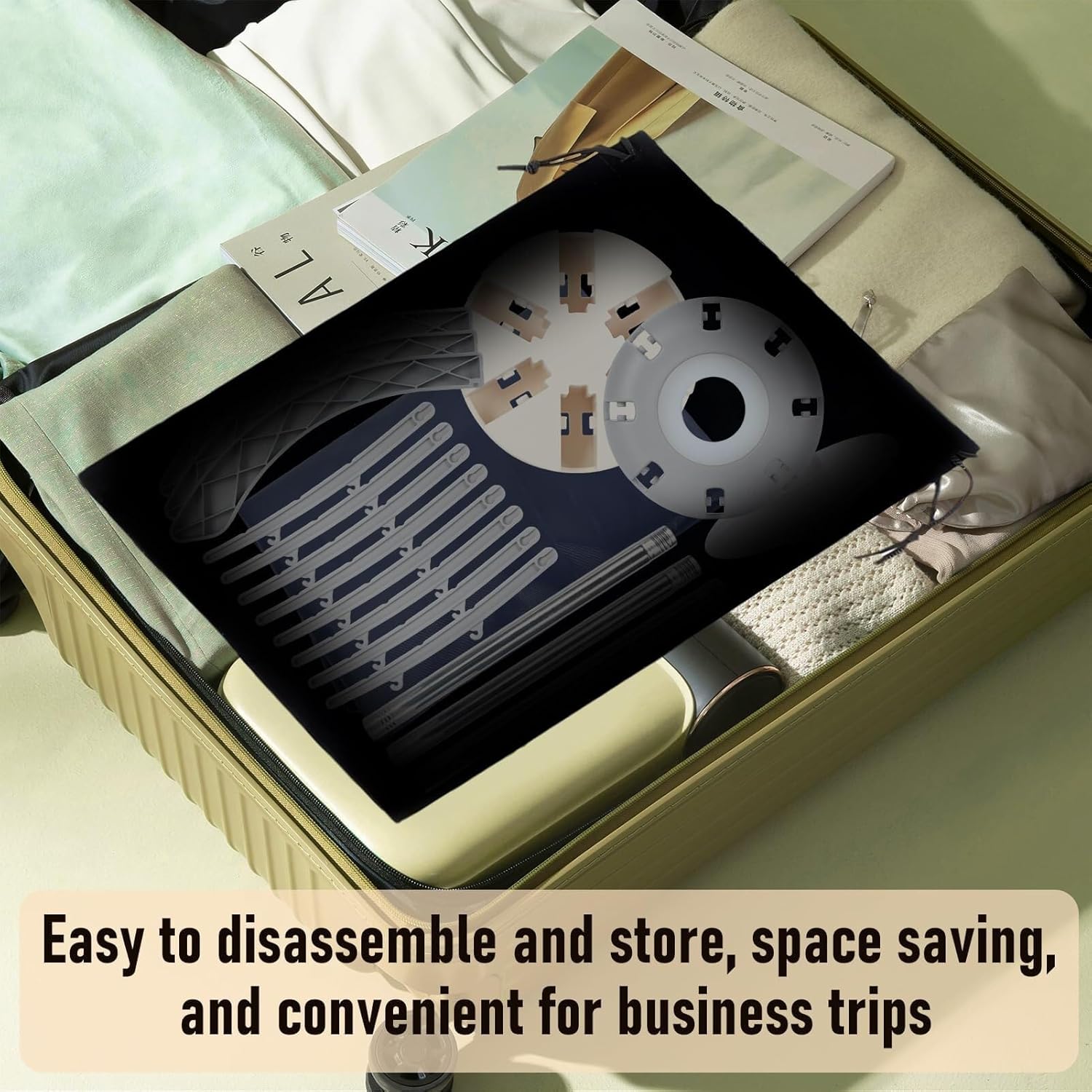 Portable Clothes Dryer to Quickly Dry A Large Number of Clothes and Shoes Travel Dryer Machine Compact Portable(Beige)