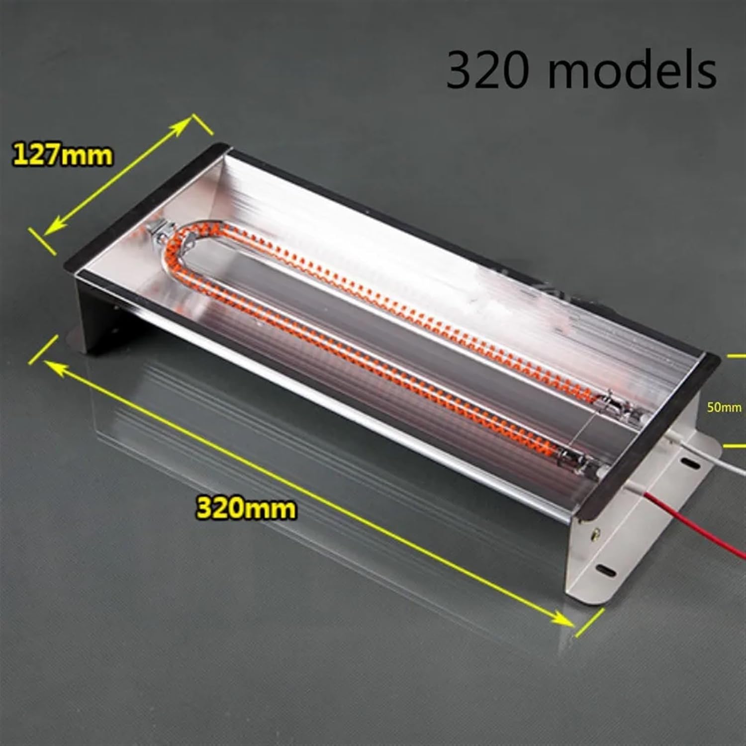 Microwave Oven Halogen tube1000W Different Length Heater Electric Element Carbon Fiber Barbecue Heating Tube with Lampshade(1200W,L320 Models)