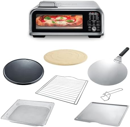 Kitchen Elite 15 in 1 Digital Toaster Oven Air Fryer Combo with Touch Panel and 12 Inch Pizza Capacity, Stainless Steel, Silver