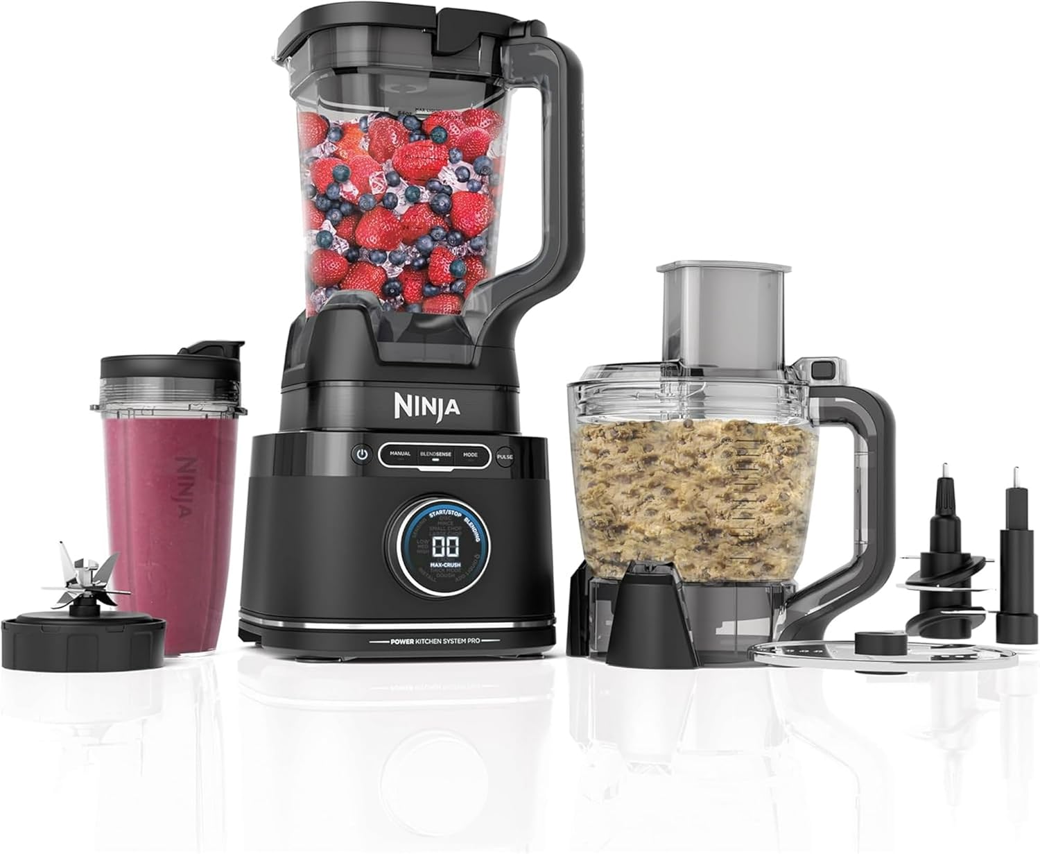 IT'S BRAZILIAN Restored Ninja R-TB401 Detect Kitchen System Power Blender Plus Processor Pro with BlendSense Technology, Black (Refurbished)